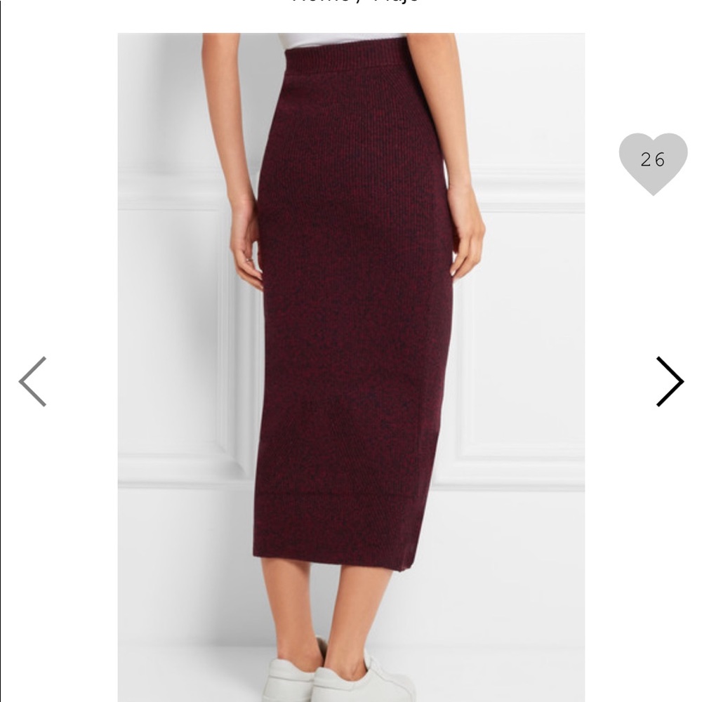 Maje Burgundy Stretch Knit Wool Blend Skirt, size 2 (fits like S), NWOT